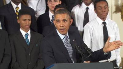 President Barak Obama giving a speech