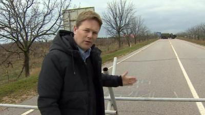 The BBC's Christian Fraser on the road to Sevastopol airport