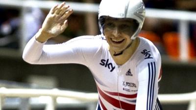 Great Britain's Joanna Rowsell wins her second gold at the World Track Cycling Championships in Cali, Colombia.