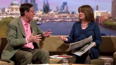 Former Home Secretary Jacqui Smith and journalist Max Hastings