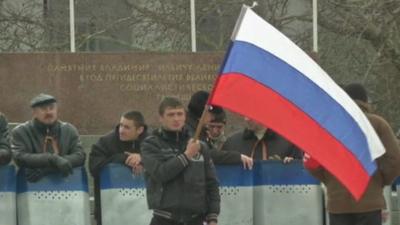 Pro-Russia supporters in Crimea