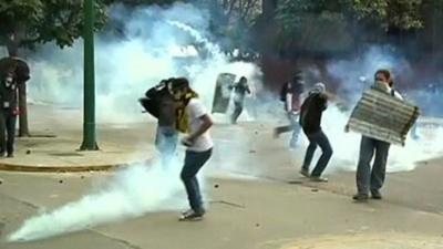 Protesters in Caracas