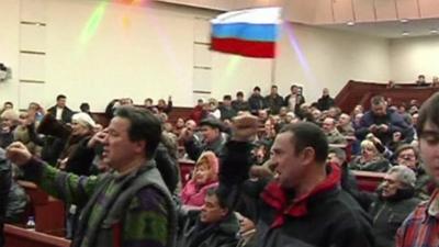 Pro-Russian protestors storm regional government building in Donetsk