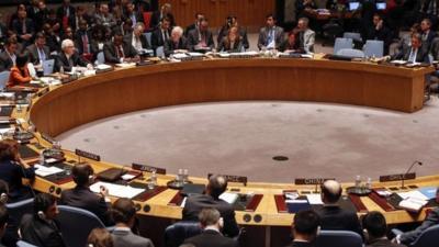 Security council members attend a meeting on the crisis in Ukraine at the UN headquarters in New York March 3