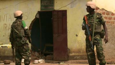 Peacekeepers on duty in the Central African Republic