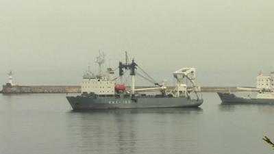 Russian ship blocking Sevastopol port