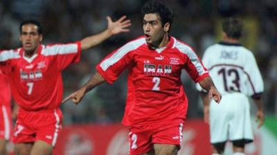 Mehdi Mahdavikia scores for Iran against the USA