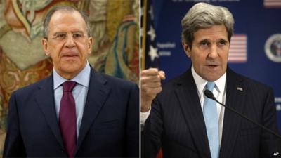 Sergei Lavrov and John Kerry