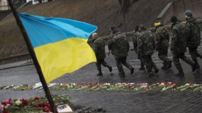 Ukraine flag in Kiev