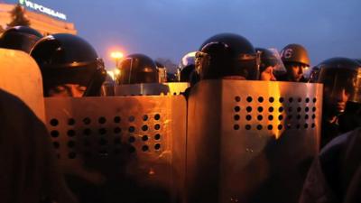 Riot police in Kharkiv