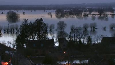 Flooded land in Somerset