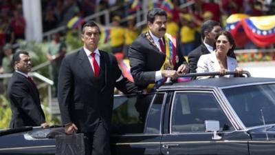 President Nicolas Maduro at military parade