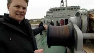 Christian Fraser on board Ukrainian warship