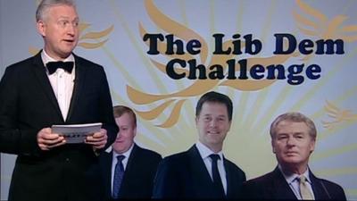 Lembit Opik with Lib Dem graphic