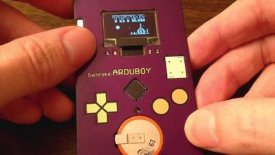 Tetris is played on a credit card sized device