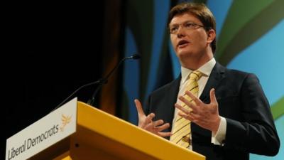 Treasury Chief Secretary Danny Alexander speaking at the Liberal Democrat Spring conference