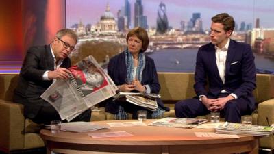 Gavin Hewitt, Baroness Joan Bakewell and Wilfred Frost