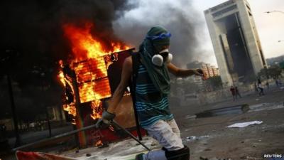 Anti-government protester in Caracas