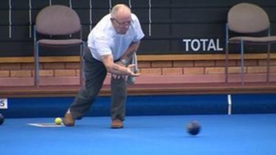 A bowler at Belle Vue Park Bowling Club