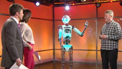 BBC Breakfast's presenters meet Robothespian and Nigel Crook