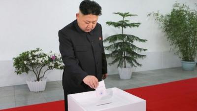 Kim Jong-un casts his vote