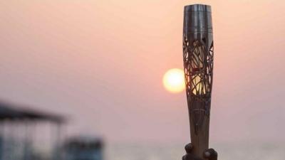 The sunset during the Queen's Baton Relay visit to Freetown, Sierra Leone.