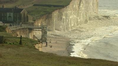 Effect of erosion on Sussex coastline