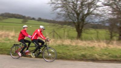 Harry Gration and Amy Garcia on last training ride for Sport Relief challenge