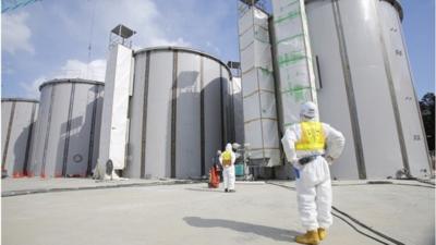 Worker at Fukushima plant