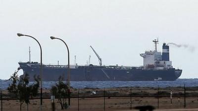 A North Korean-flagged tanker is docked at Sidra port