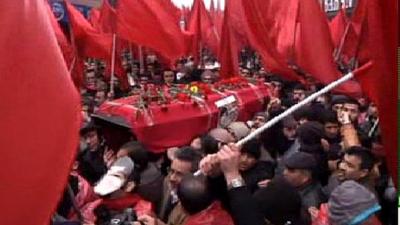 Berkin Elvan's coffin is carried through the streets of Istanbul