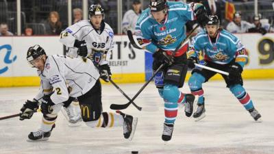 Belfast Giants Chris Higgins in action against the Nottingham Panthers