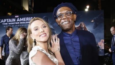 Scarlett Johansson and Samuel L. Jackson