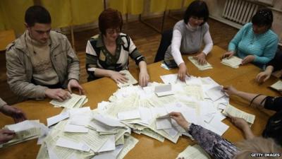 Ballots cast in Crimea