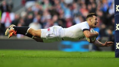 England's Danny Care scores a try against Ireland in 2014