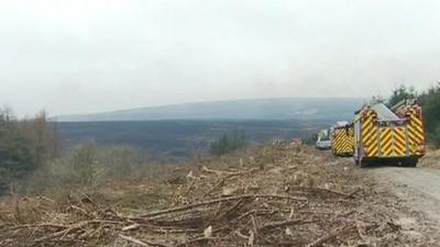 Crews at grass fire near Pontsticill Reservoir