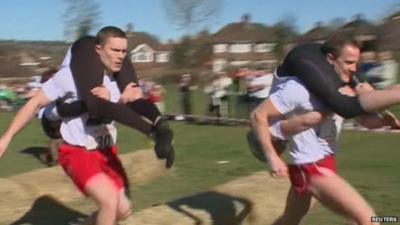 Wife carrying race
