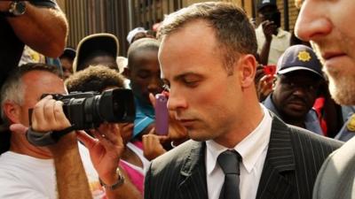 Oscar Pistorius outside court