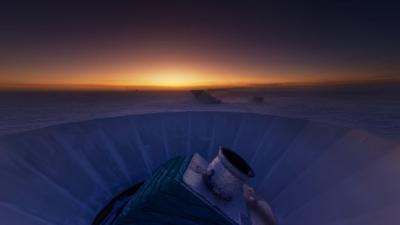 BICEP2 telescope in the South Pole