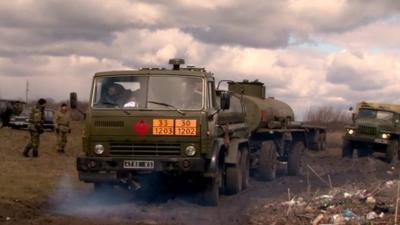 Ukrainian army vehicles