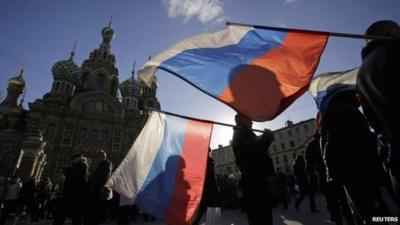 Rally in favour of Crimea joining Russia. Moscow 18 March