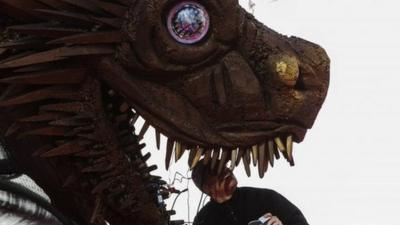 The animatronic dragon from Game of Thrones