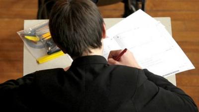 Pupil sitting exam