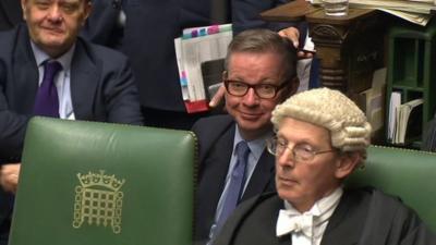 Michael Gove during the Budget speeches