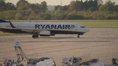 Ryanair plane at Stansted