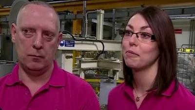 Factory workers in Derbyshire