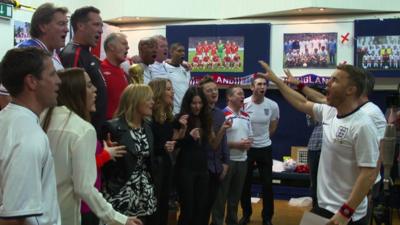 Gary Barlow leads the chorus for the England World Cup song