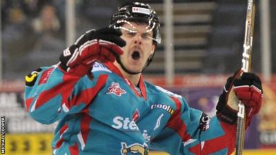 Craig Peacock celebrates scoring for the giants