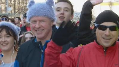 Hundreds of people have taken part in the annual Sport Relief run in Belfast.