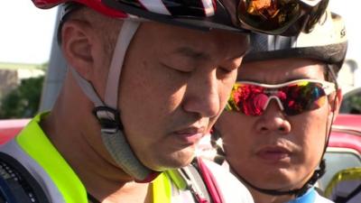 Cyclists holds a moment's silence in Kuala Lumpur